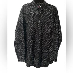 Slim JF J. Ferrar Polka button Down Polka Dot Shirt Size Large NWOT